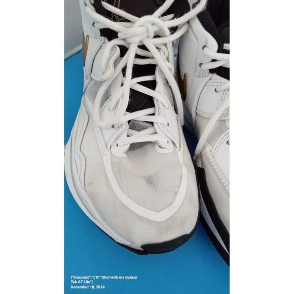 Nike‎ Mid-Top Basketball White Gold Athletic Shoes Comfortable Sports Footwear