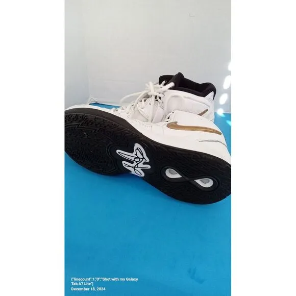 Nike‎ Mid-Top Basketball White Gold Athletic Shoes Comfortable Sports Footwear