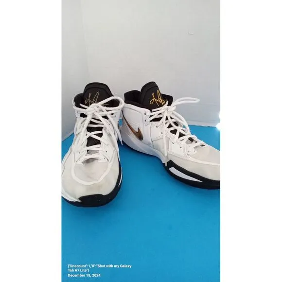 Nike‎ Mid-Top Basketball White Gold Athletic Shoes Comfortable Sports Footwear