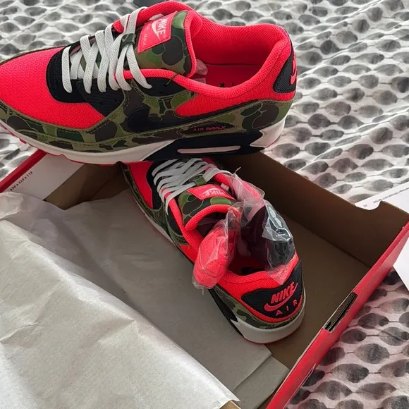 Nike orange and Green Athletic Shoes with Air Max Cushioning