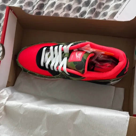 Nike orange and Green Athletic Shoes with Air Max Cushioning