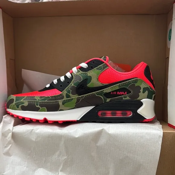 Nike orange and Green Athletic Shoes with Air Max Cushioning