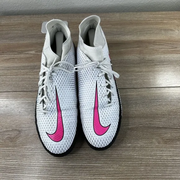 Nike Phantom GT Academy‎ Indoor Soccer Shoes Mens 13 Athletic White Pink Lace Up