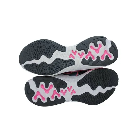 ⭐NIKE Renew Running Shoes Sz 6y Big Kids Athletic Sneakers CT1430-092 Black Pink