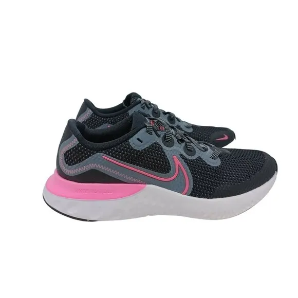 ⭐NIKE Renew Running Shoes Sz 6y Big Kids Athletic Sneakers CT1430-092 Black Pink
