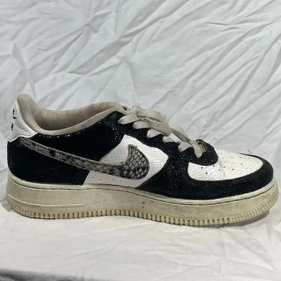Nike Shoes Air Force 1 Youth 7Y Panda Black White Snakeskin Sneaker 820438-111
