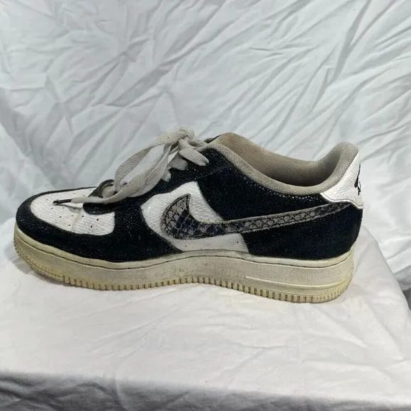 Nike Shoes Air Force 1 Youth 7Y Panda Black White Snakeskin Sneaker 820438-111
