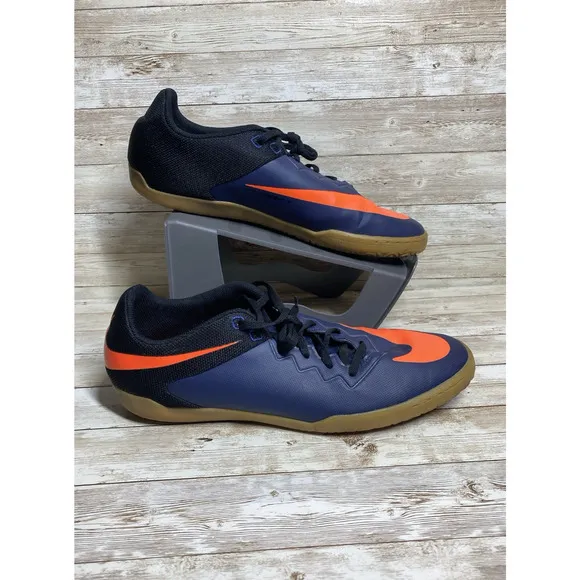 Nike Shoes Mens 12 Navy Orange JR HyperVenom X PRO Indoor Soccer