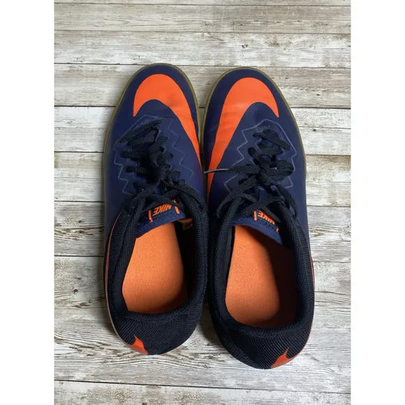Nike Shoes Mens 12 Navy Orange JR HyperVenom X PRO Indoor Soccer