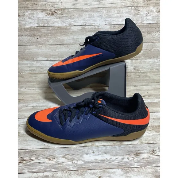 Nike Shoes Mens 12 Navy Orange JR HyperVenom X PRO Indoor Soccer