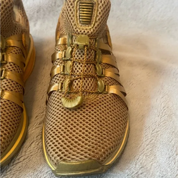 Nike Shox Gravity Gold Metallic Athletic Shoes Size 6.5