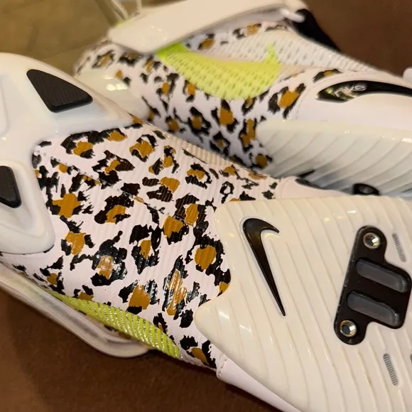 Nike SuperRep Cycle Wmns Size 11.5 Indoor Cycling Shoes White Leopard CJ0775-177