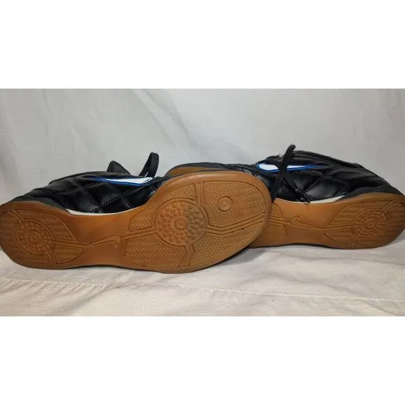 NIKE Tiempo 750 Men's Black Leather Indoor Soccer Shoes Size US Sz 10 Rare 2003