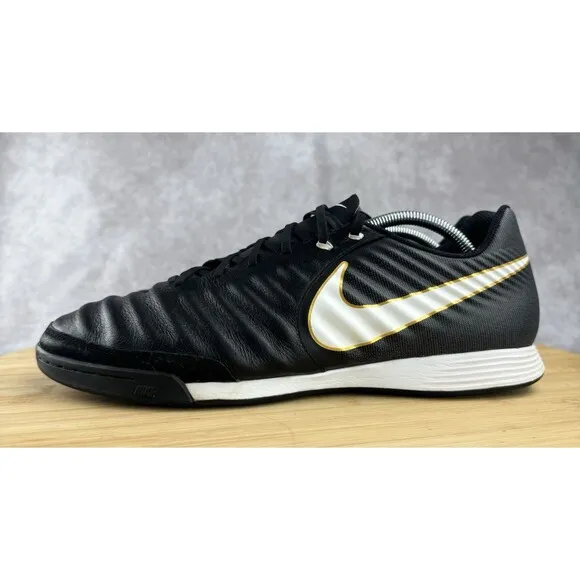 Nike TiempoX Ligera IV Shoes Men's SZ 13 Indoor Soccer Trainers Black 897765-002