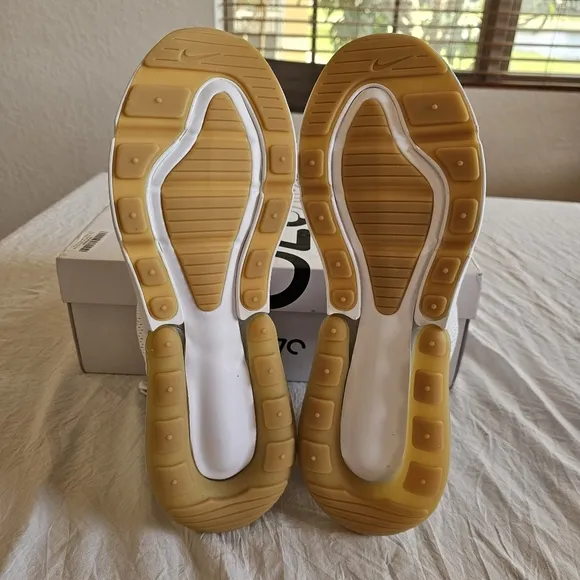 Nike White and Tan Sneakers Air Max 270