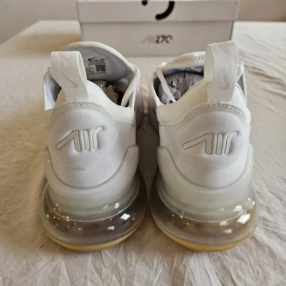 Nike White and Tan Sneakers Air Max 270