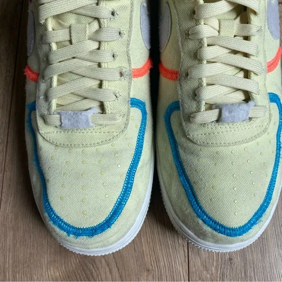 Nike Wmns Air Force 1 '07 Low LX 'Stitched Canvas - Life Lime' Shoes Size 9.5