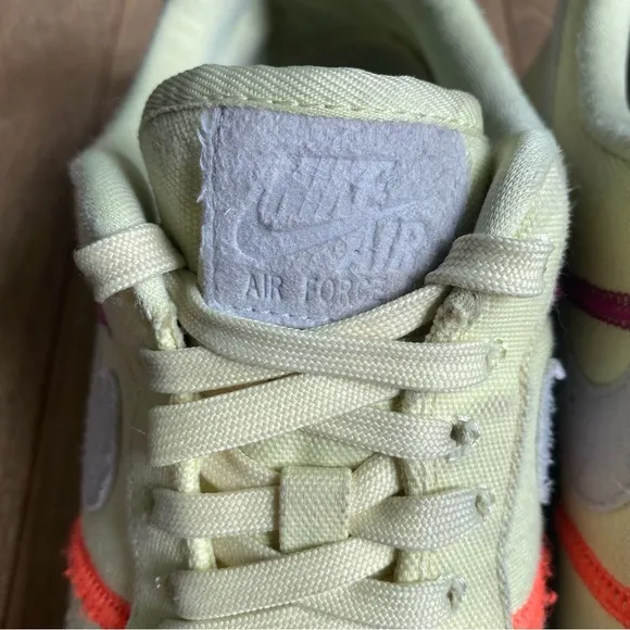 Nike Wmns Air Force 1 '07 Low LX 'Stitched Canvas - Life Lime' Shoes Size 9.5