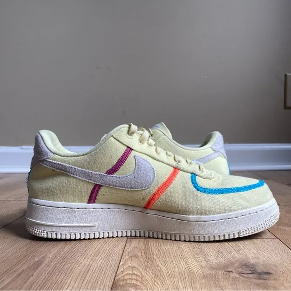 Nike Wmns Air Force 1 '07 Low LX 'Stitched Canvas - Life Lime' Shoes Size 9.5