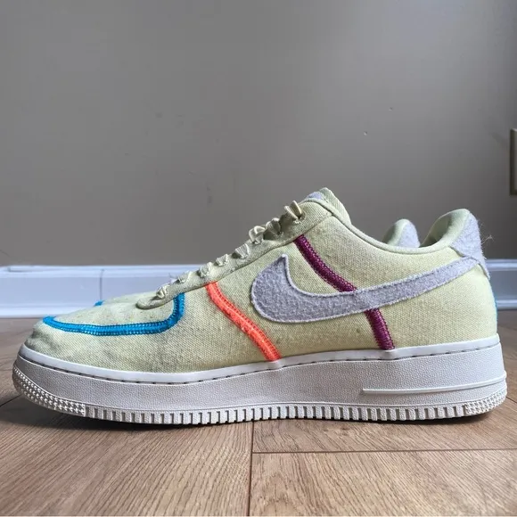 Nike Wmns Air Force 1 '07 Low LX 'Stitched Canvas - Life Lime' Shoes Size 9.5