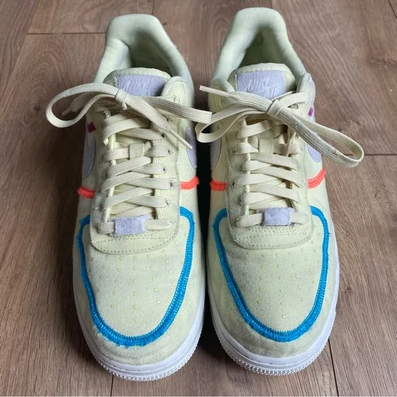 Nike Wmns Air Force 1 '07 Low LX 'Stitched Canvas - Life Lime' Shoes Size 9.5
