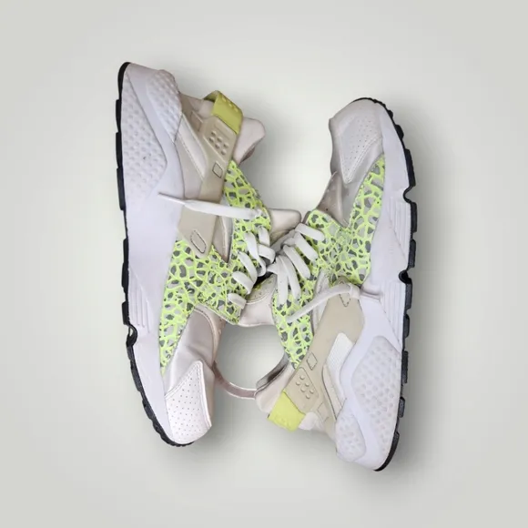 Nike Womens Air Huarache Run PRM White Running Shoes Sneakers Sz 11