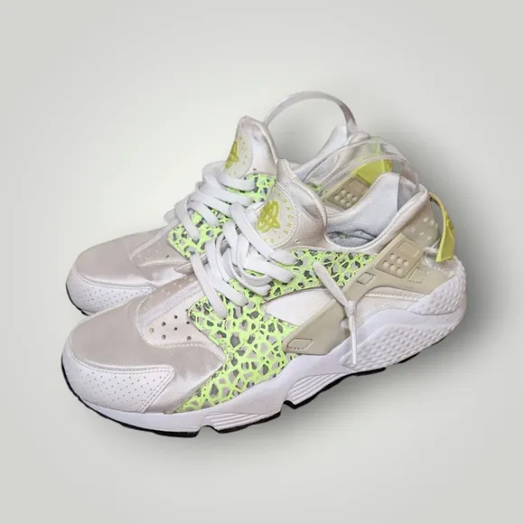 Nike Womens Air Huarache Run PRM White Running Shoes Sneakers Sz 11