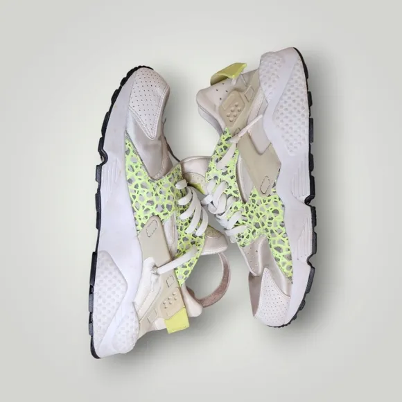 Nike Womens Air Huarache Run PRM White Running Shoes Sneakers Sz 11