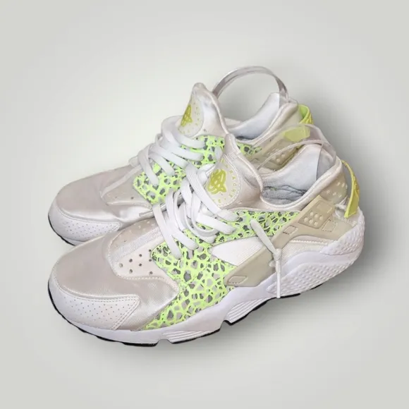 Nike Womens Air Huarache Run PRM White Running Shoes Sneakers Sz 11