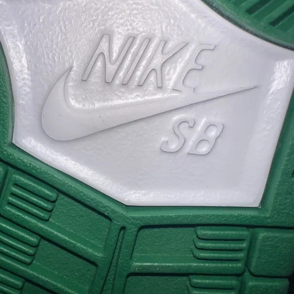 Nike X Ishod Wair SB Dunk White and Green Athletic Shoes