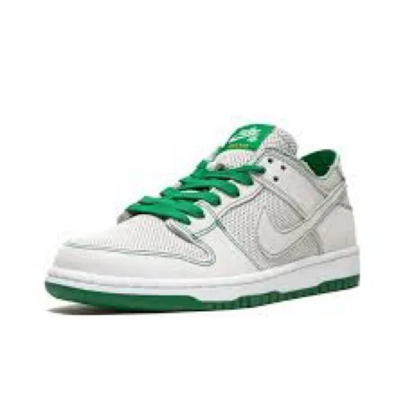 Nike X Ishod Wair SB Dunk White and Green Athletic Shoes