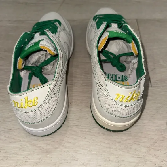 Nike X Ishod Wair SB Dunk White and Green Athletic Shoes