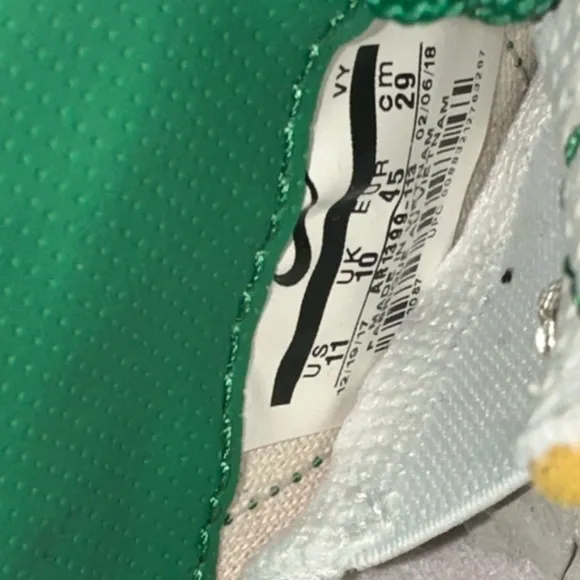 Nike X Ishod Wair SB Dunk White and Green Athletic Shoes
