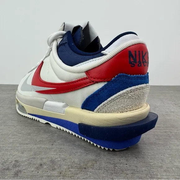 Nike x Sacai Cortez SP OG Shoes -White/Red/Blue- DQ0581-100 Men's 6, 8.5