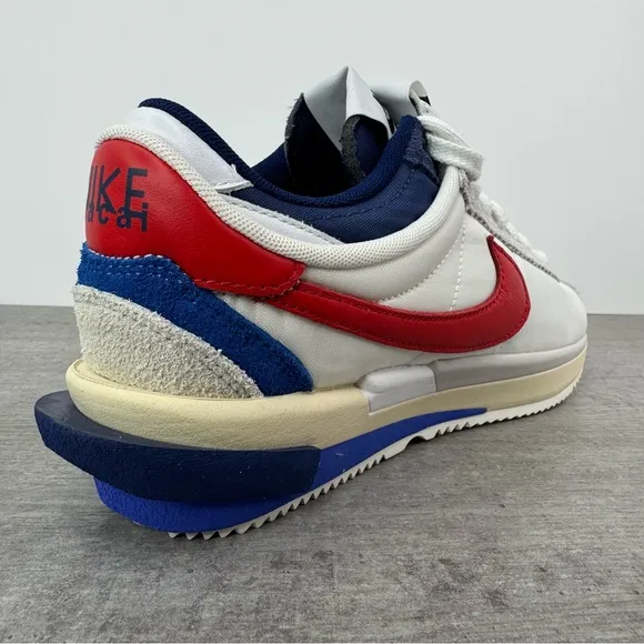 Nike x Sacai Cortez SP OG Shoes -White/Red/Blue- DQ0581-100 Men's 6, 8.5