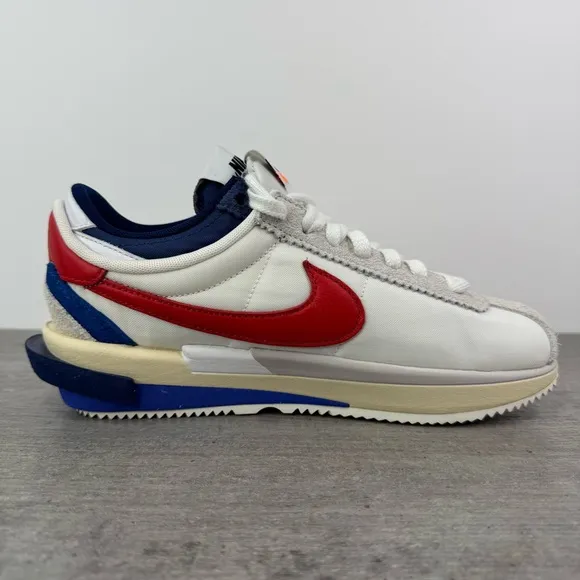 Nike x Sacai Cortez SP OG Shoes -White/Red/Blue- DQ0581-100 Men's 6, 8.5