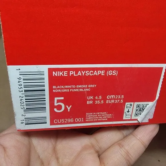 🤩Nike Youth Sz 5Y Women 6.5  Playscape Black Sandals Slide Slippers CU5296-001