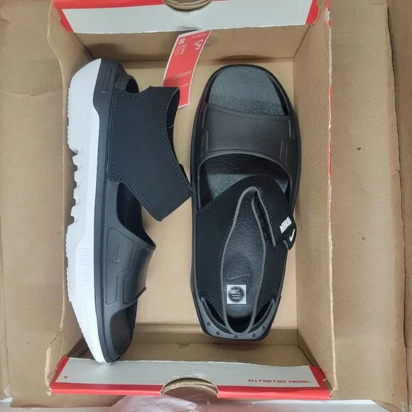 🤩Nike Youth Sz 5Y Women 6.5  Playscape Black Sandals Slide Slippers CU5296-001