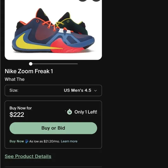 Nike Zoom Freak 1 EP Multi-Color 7Y Shoes