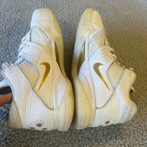 Nike Zoom KD 3 White Metallic Gold Mens 10 Sneaker Shoes NO INSOLES