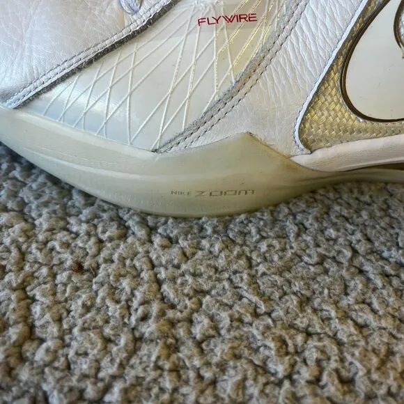 Nike Zoom KD 3 White Metallic Gold Mens 10 Sneaker Shoes NO INSOLES