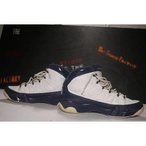 Nike Air Jordan 9 Retro White/Blue Men's Size 11.5 Basketball Shoes