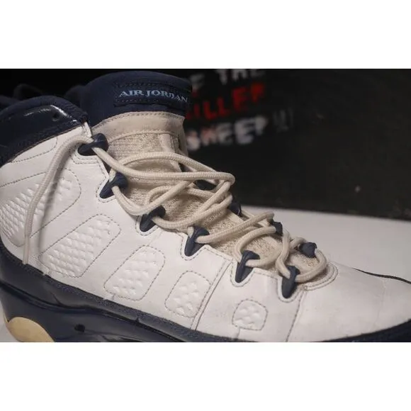 Nike Air Jordan 9 Retro White/Blue Men's Size 11.5 Basketball Shoes