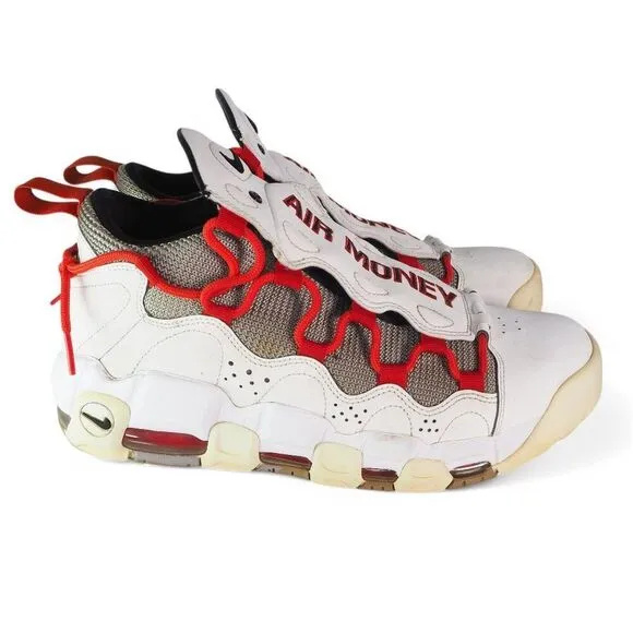Nike Air More Money Uptempo Habanero Red Lifestyle Sneakers BV2520-100 Men's 9.5