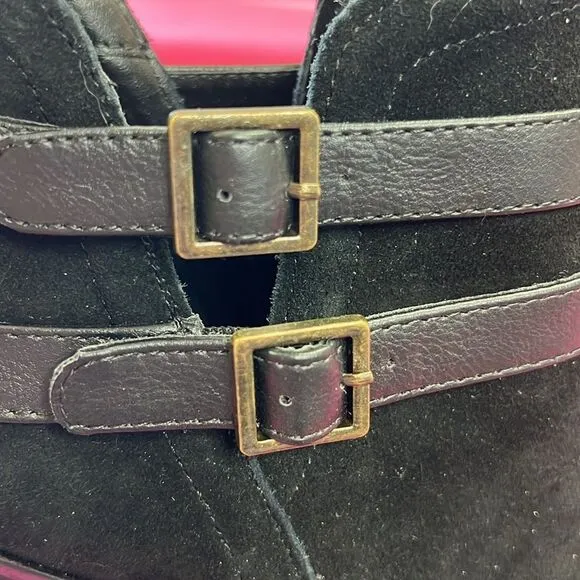 Nine West Black PU Leather Ankle Boots W9
