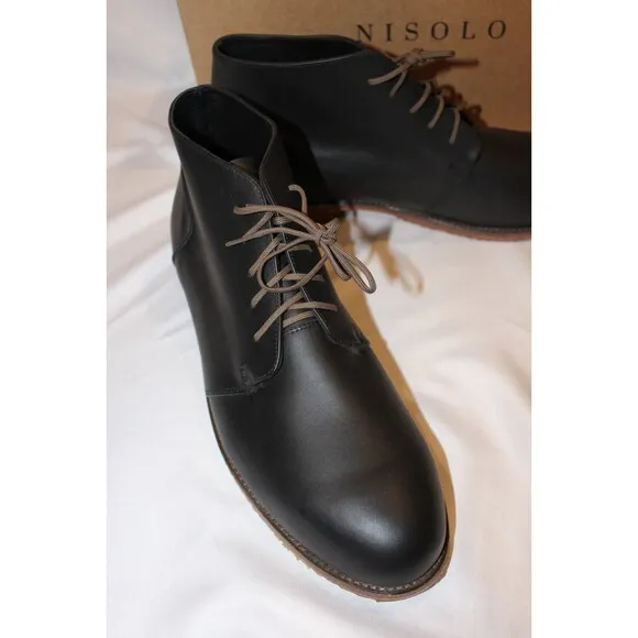 Nisolo Everyday Chukka Boot Black Leather Upper Leather Sole Mens 11 NIB