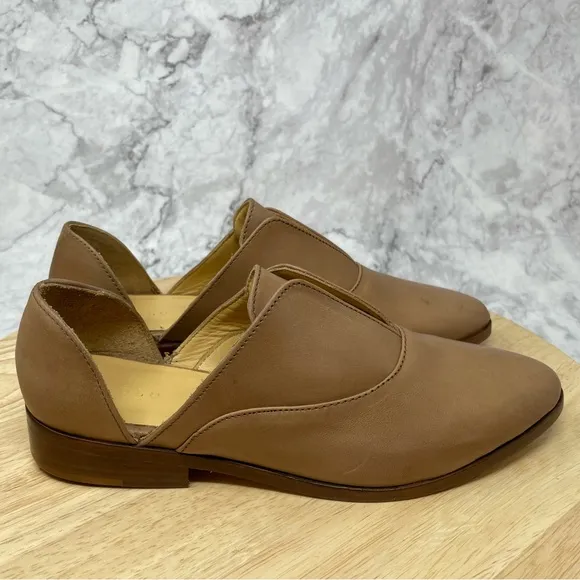 Nisolo Leather Emma D’Orsay Loafers Flats Almond Brown 8