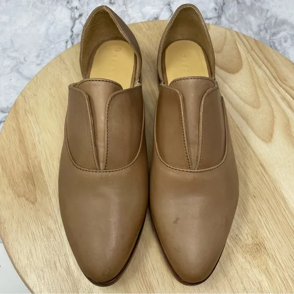 Nisolo Leather Emma D’Orsay Loafers Flats Almond Brown 8