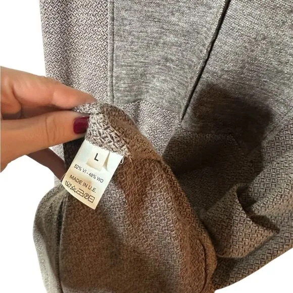 Niu Wool Blend Sleeveless Brown Jumper Dress Size L Knit Luxury