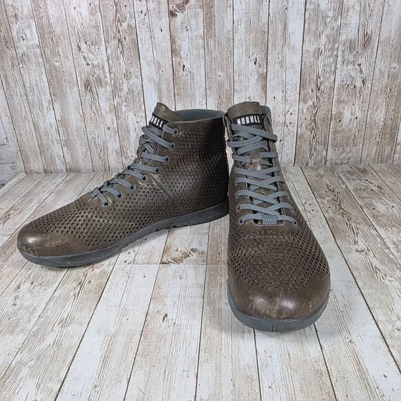 NOBULL High Top Trainer CrossFit Lifting‎ Shoes Olive Perforated Mens 10.5